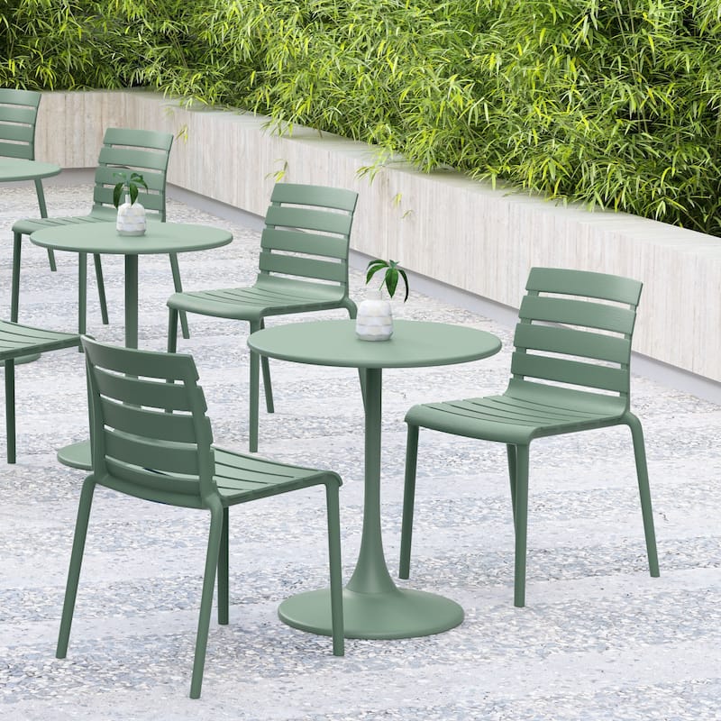 Rylan Stackable Plastic Chair for Indoors or Outdoors - Set of 2