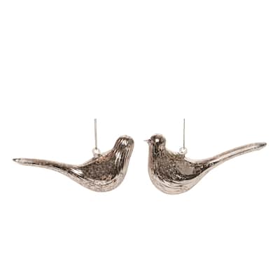 Transpac Glass Mercurial Ornament Set of 2 Home Decorations Christmas