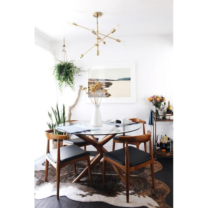 Natural Solid Wood Dining Elbow Chairs With PU Leather or Beige Fabric Cushion Seat And Oak Frame