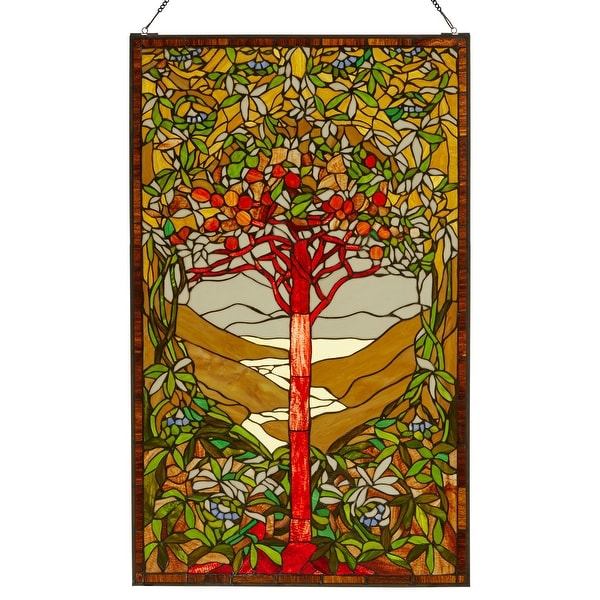 River of Goods 48-Inch Grand Tree of Life Tiffany-Style Stained