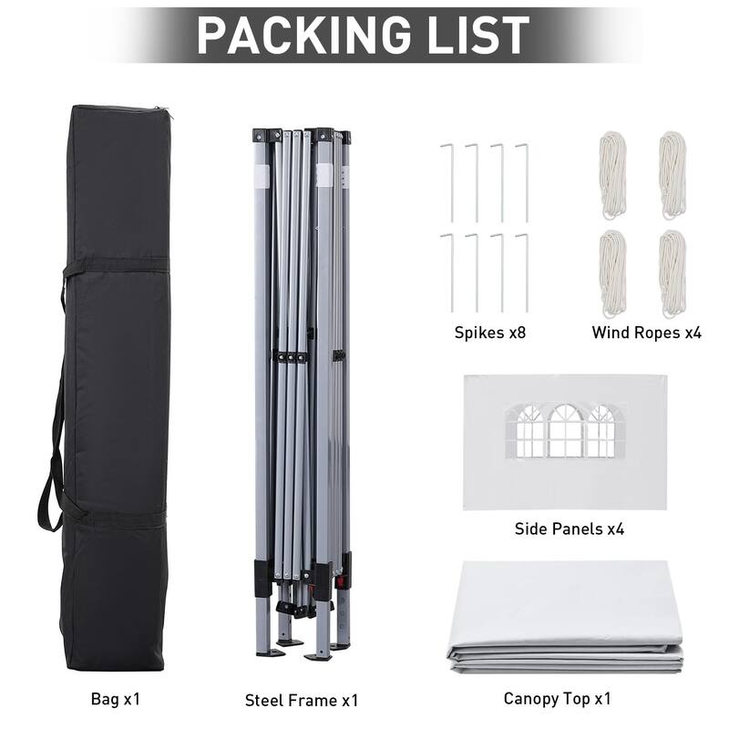 Ainfox 10'x10' Pop Up Canopy Tent Outdoor Commercial Instant Gazebos Portable Shelter Canopies