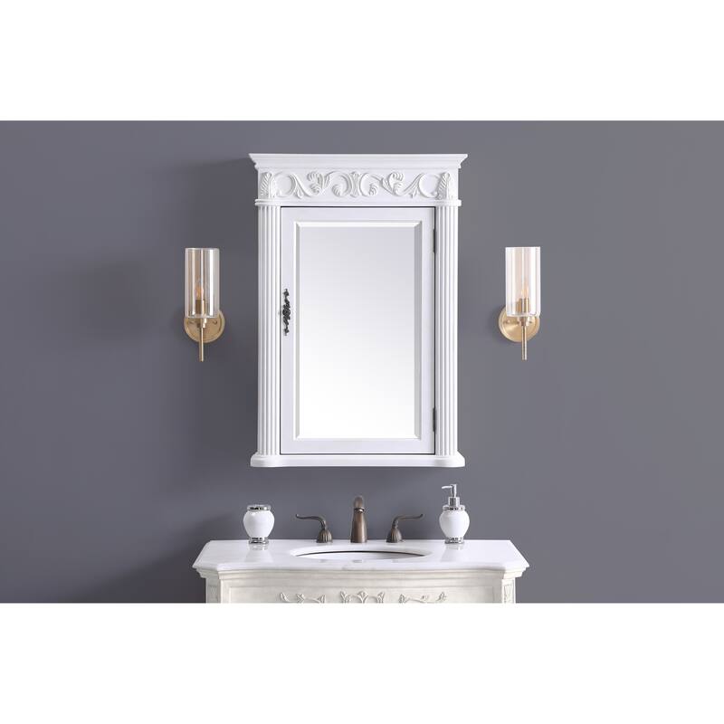 Roman 25" Antique White Medicine Cabinet