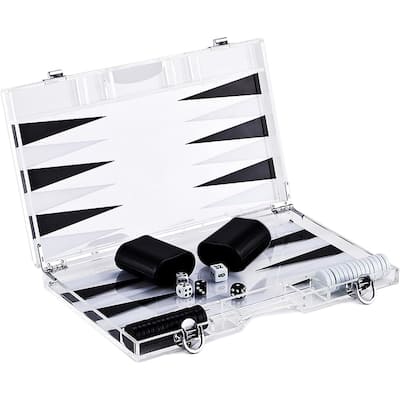 Premium 18-Inch Lucite Backgammon Set - Elegant Design for Timeless Enjoyment