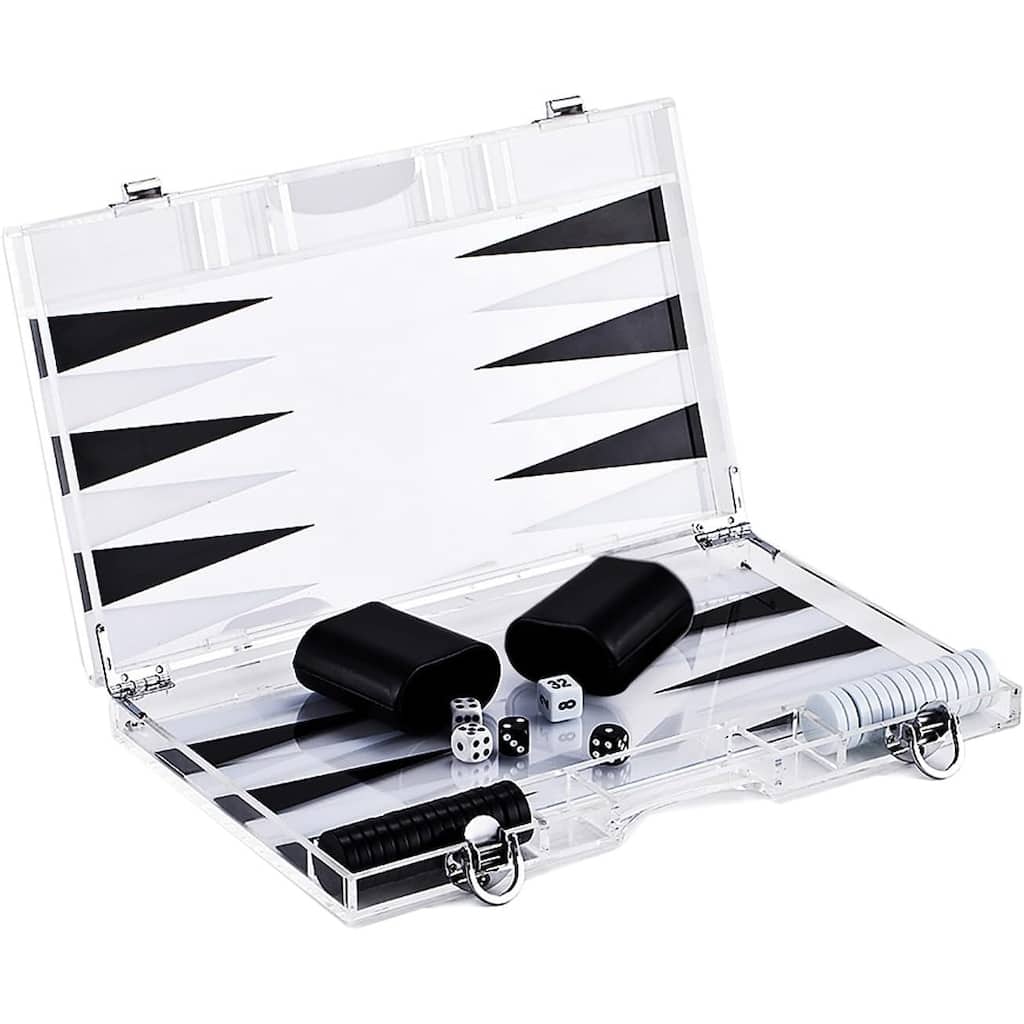 Premium 18-Inch Lucite Backgammon Set - Elegant Design for Timeless Enjoyment