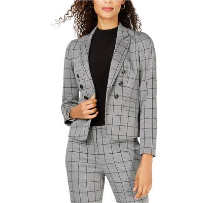 Kasper Womens Open-Front Double Breasted Blazer Jacket,, Black, 14