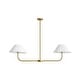 preview thumbnail 6 of 22, Rennnsan 2-Light Modern Black/Gold Linear Fabric Cone Large Pendant Light for Kitchen Island