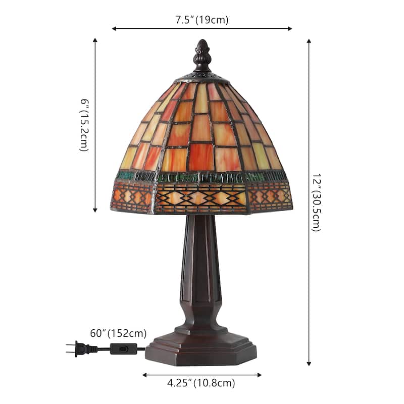 Liberty Tiffany-Style 12" LED Table Lamp, Bronze by JONATHAN Y
