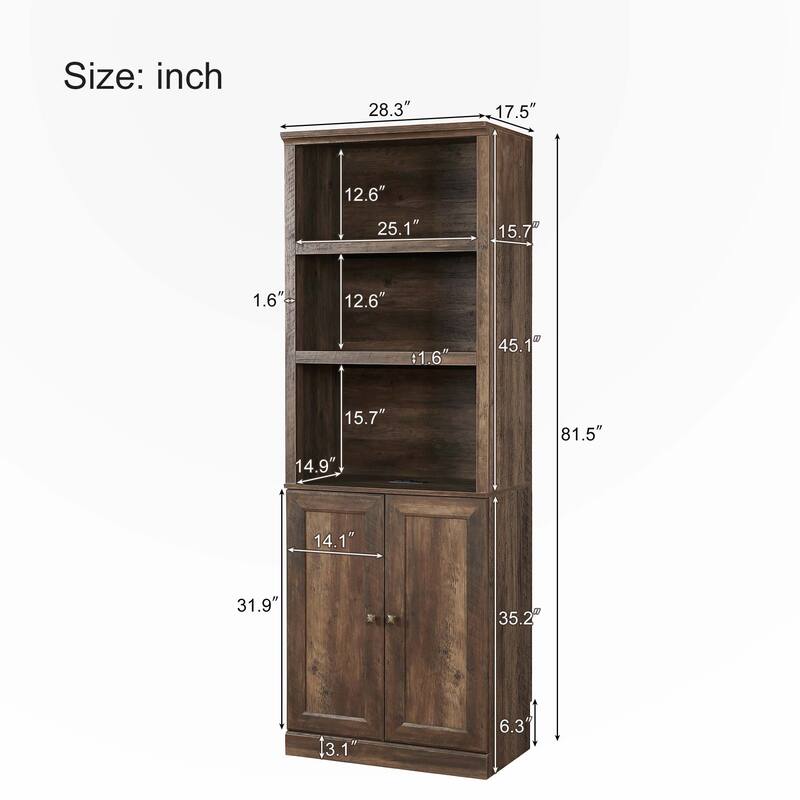 Queen Size Murphy Wall Bed with 1 Side Cabinet Storage Shelf
