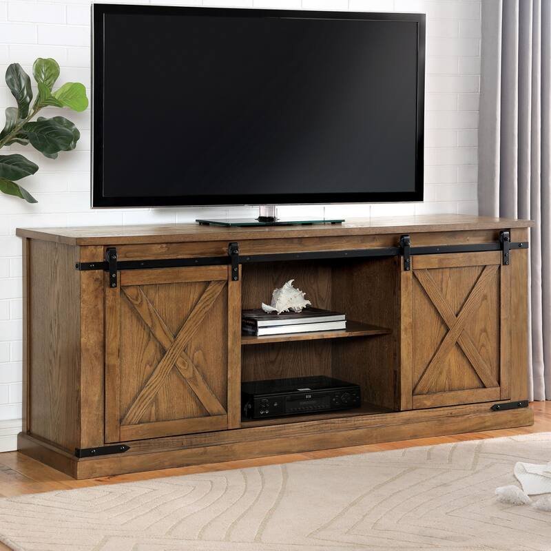 Furniture of America Cordone Farmhouse 72-inch Wood Multi-storage TV Console