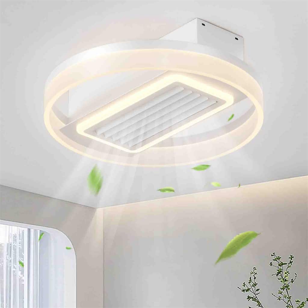 Bladeless Fan Lamp With Lights Dimmable LED
