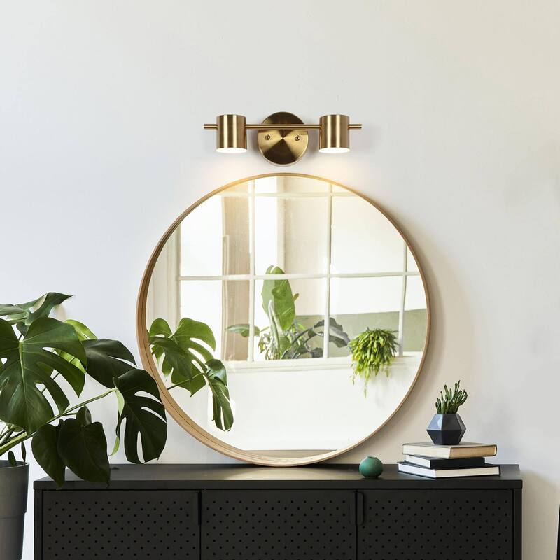 Modern 1/2/3-Light Gold Brass LED Bathroom Vanity Light Linear Wall Sconces