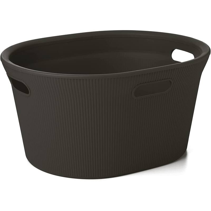 1 Bu / 35 L Ribbed Laundry Basket - Capacity: 35l - Capacity: 35l - Brown