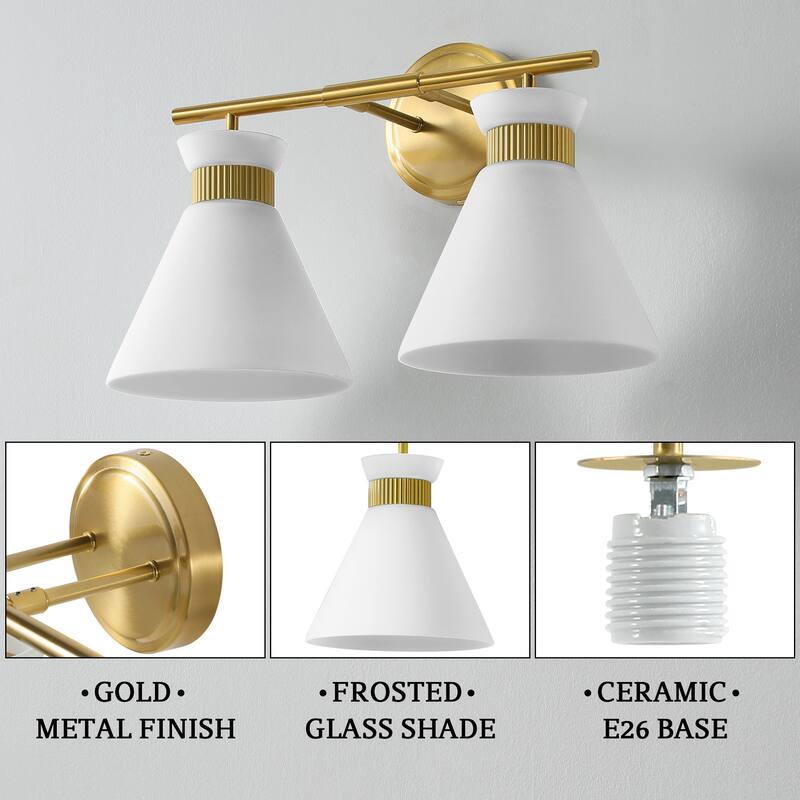 Dimmable Bathroom Vanity Light with Glass Shade