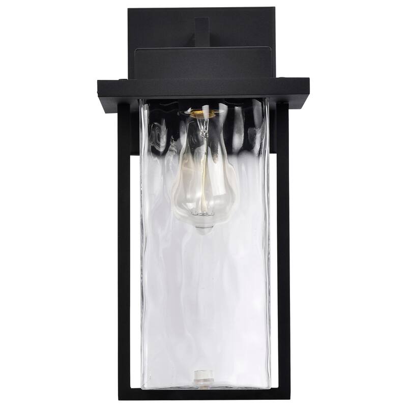 Vernal 1 Light Large Wall Lantern Matte Black with Clear Water Glass