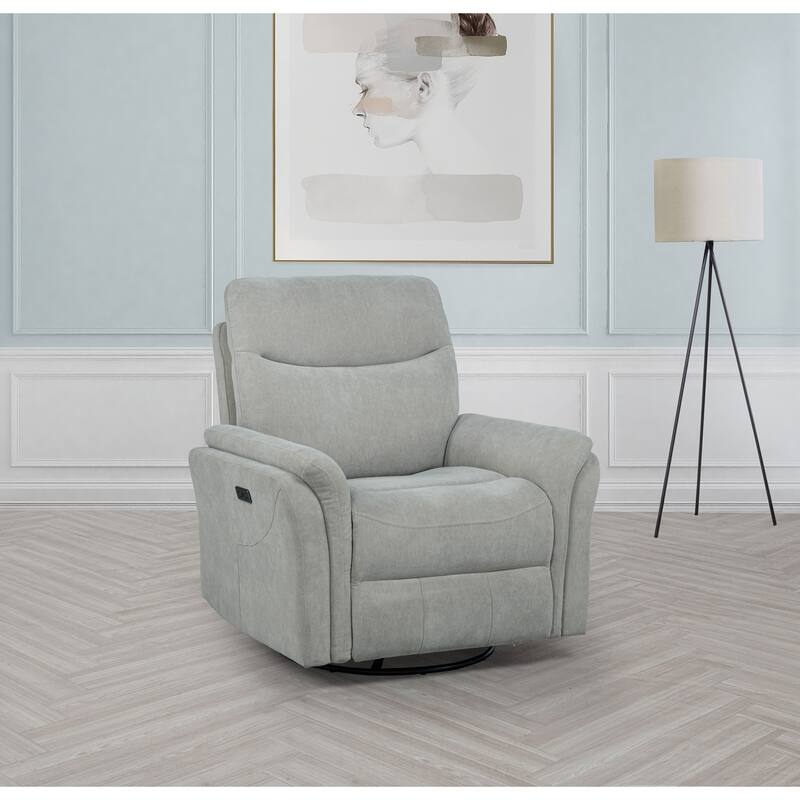 Adler Upholstered Power Swivel Glider Recliner
