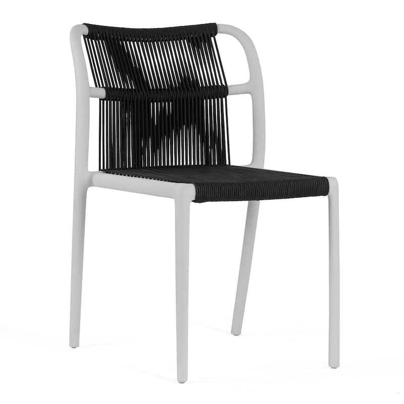 Belden Basma Black White Outdoor Dining 2 Seats Set