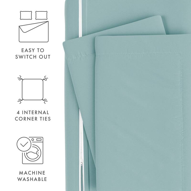 Soft Essentials Oversized 3-piece Microfiber Duvet Cover Set