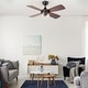 preview thumbnail 2 of 12, River of Goods Aiden Bronze and Mahogany Metal Remote-Controlled 42" Ceiling Fan - 42" x 42" x 11"/15.25"