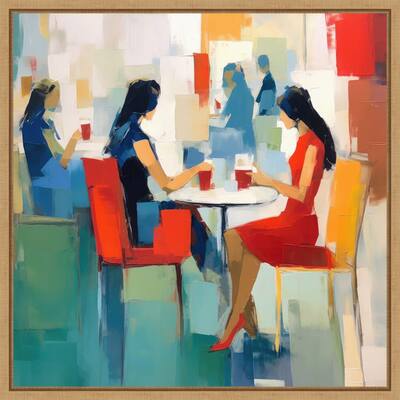 Coffee Break for Two by Irena Orlov Framed Canvas Wall Art Print - Sylvie Maple