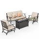 preview thumbnail 24 of 119, MAISON ARTS Outdoor Sofa Set 4/6-Piece Patio Conversation Set with 45'' Gas Fire Pit Table