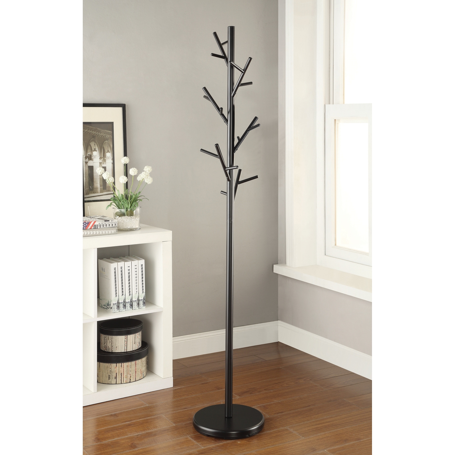 Modern Black Hall Tree Branch Design Metal Coat Rack On Sale