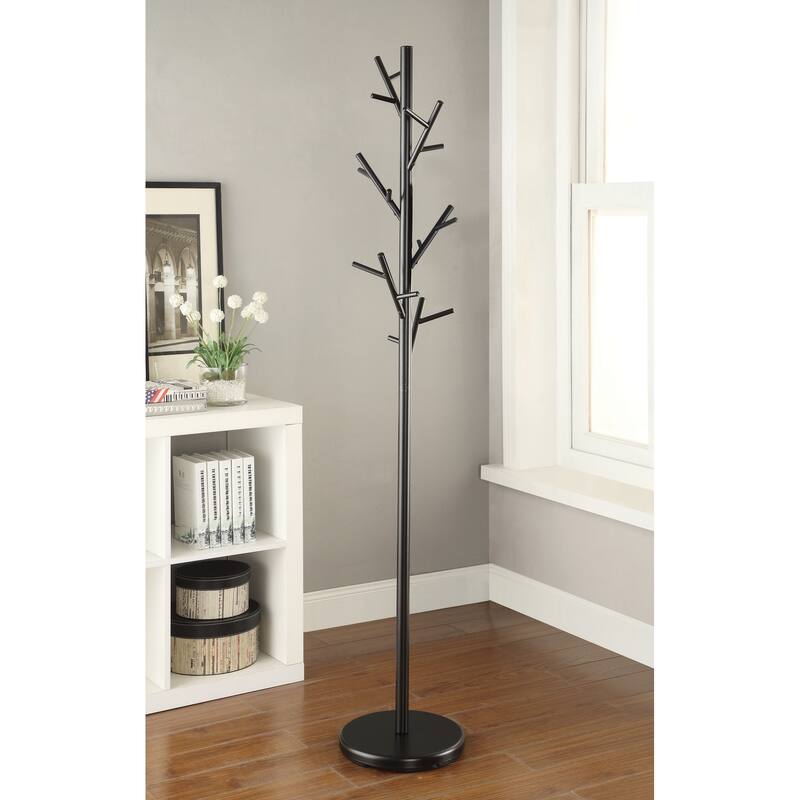 Modern Black Hall Tree Branch Design Metal Coat Rack