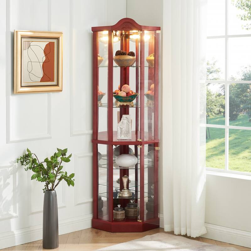 Glass Display Shelf with Adjustable Shelves