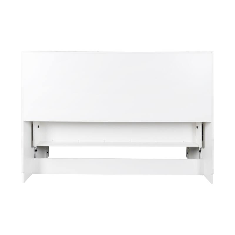 GDF Studio - Zigg Modern Murphy Bed with Built-In Desk, Space-Saving Foldable Wall Bed for Small Rooms