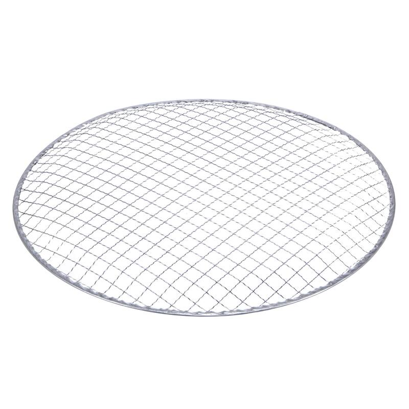 2pcs Round BBQ Grill Net 13.6" Dia Galvanized Iron Barbecue Mesh Mat for Baking