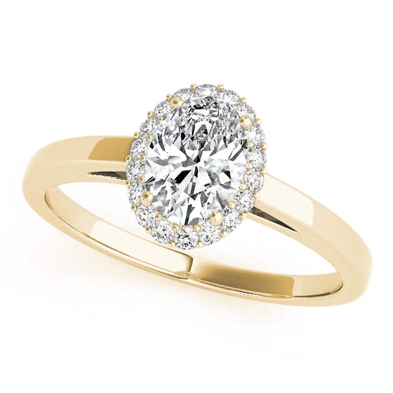 Auriya 14k Yellow Gold Lab Grown Oval Diamond Halo Engagement Ring 0.50 to 5.00 ct. tw. (F-G VS) - 3.00 ct. center - 9