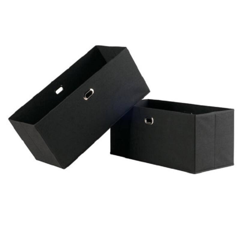 Rectangular Foldable Storage Baskets - 23" - Black - Set of 2