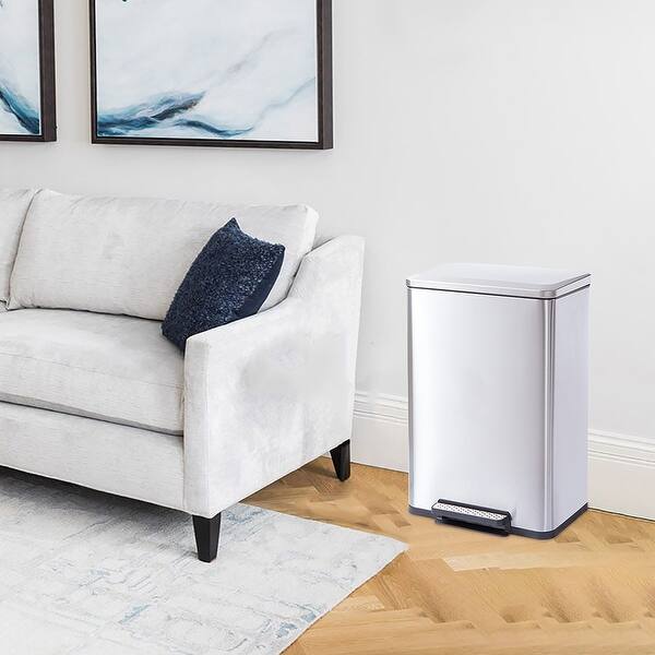 Kitchen Stainless Steel,Rectangle,Soft-Close,Step Trash Can ...