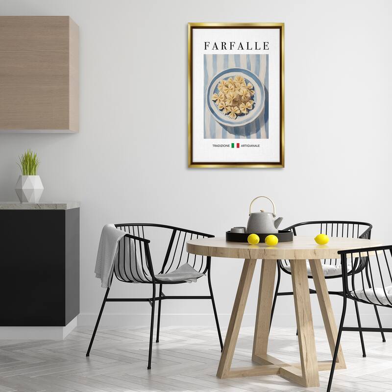 Stupell Traditional Farafalle Pasta Framed Floater Canvas Wall Art Design By Andreas Magnusson