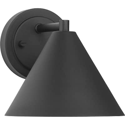 Ward Collection One-Light Textured Black Urban Industrial Outdoor Wall Lantern - 7.87 in x 9.12 in x 7.37 in