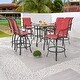 preview thumbnail 16 of 20, Patio Festival 6-Person Bar Height Swivel Bistro/ Dining Set