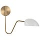 preview thumbnail 4 of 13, Trilby 1 Light Wall Sconce Matte White with Burnished Brass