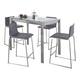 Option Grey Faux Leather/Clear Glass Top