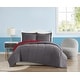 preview thumbnail 1 of 24, My World Solid Reversible Comforter Set Full - Queen - Dark Grey/Red