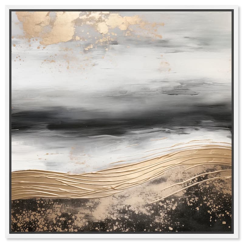 Moonlit Gold Canvas by Art Remedy - White - 16" x 16"