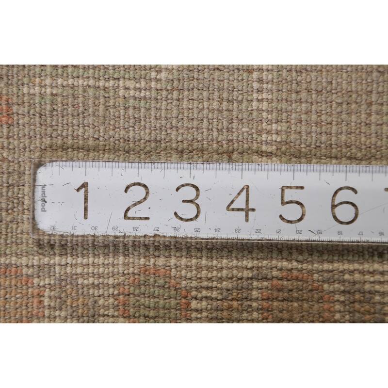 Hand Knotted Oriental 100% Wool Carpet Transitional All-Over Peach Oushak Area Rug - 12' 0'' X 9' 1''