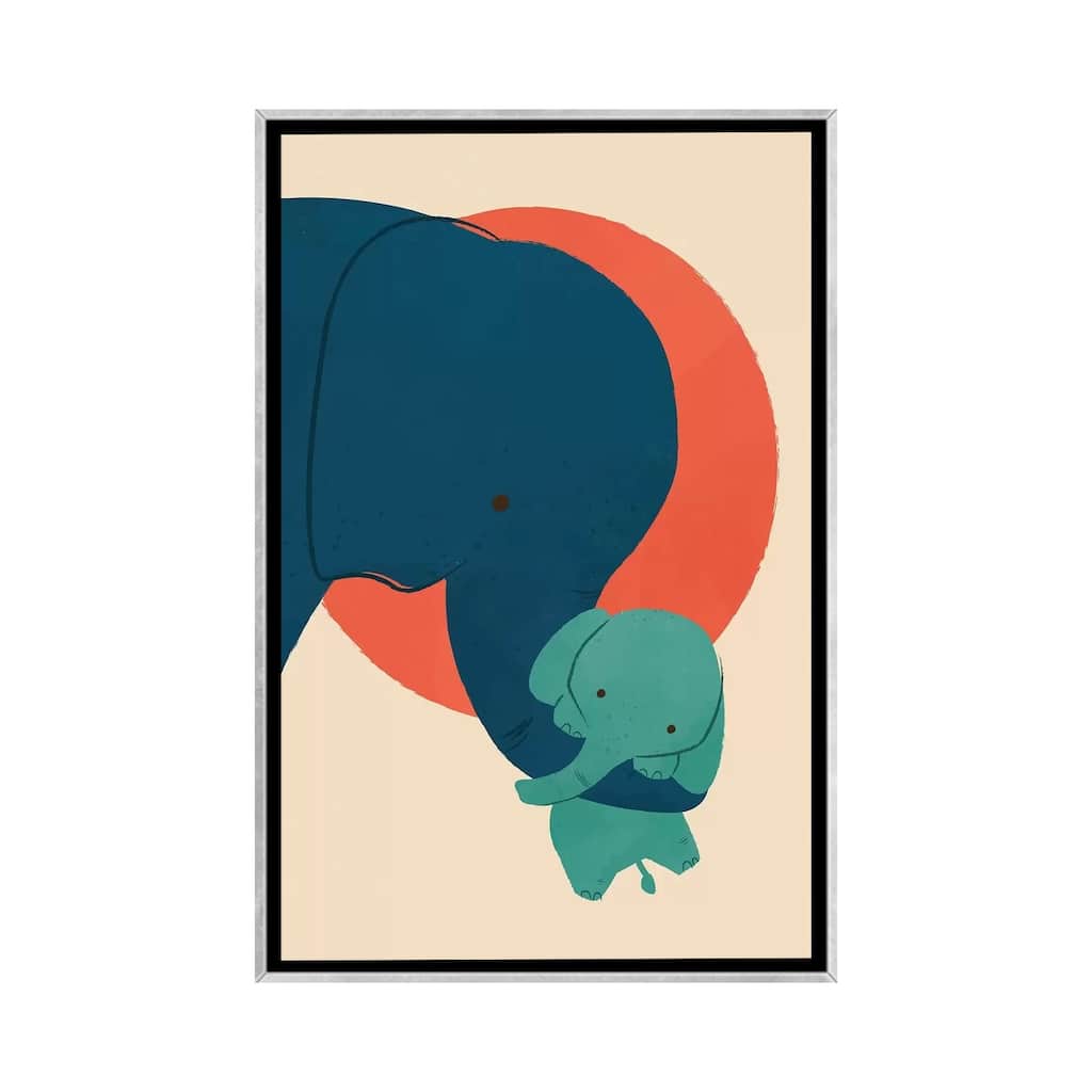 iCanvas "Baby Elephant" by Jay Fleck Framed