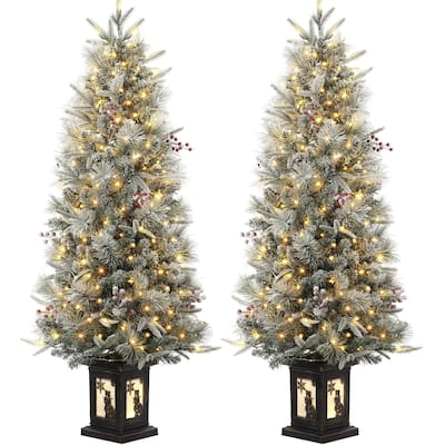 4.5 Ft Pre-Lit Artificial Christmas Tree 2Pack - 4.5 Foot