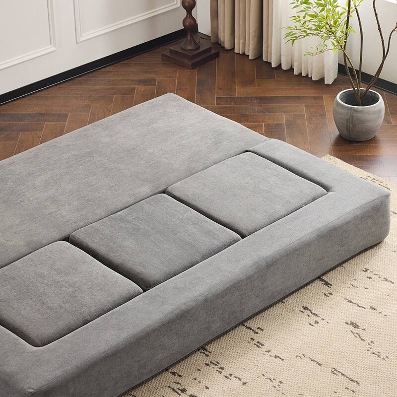 Designs Convertible Sectional Sofa with 3 Storage Ottomans - High-Resilience Foam Sleeper, Space-Saving Chenille Floor Sofa