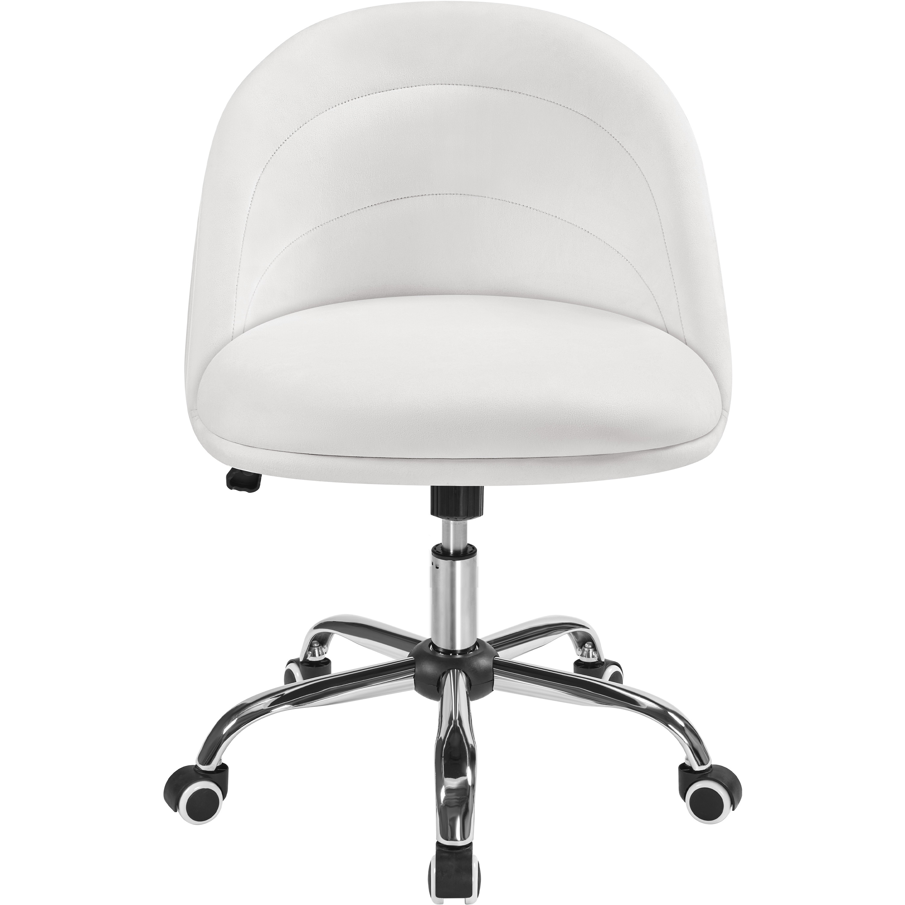 Yaheetech Modern Velvet Armless Desk Chair Office Chair for