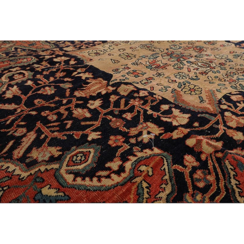 Hand Knotted Ferahan Rose Persian Wool Traditional Oriental Area Rug - 8' 11'' x 11' 5''