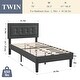 preview thumbnail 28 of 58, VECELO Tufted Upholstered Kids Bed with Adjustable Headboard,Twin Size Bed Set of 2