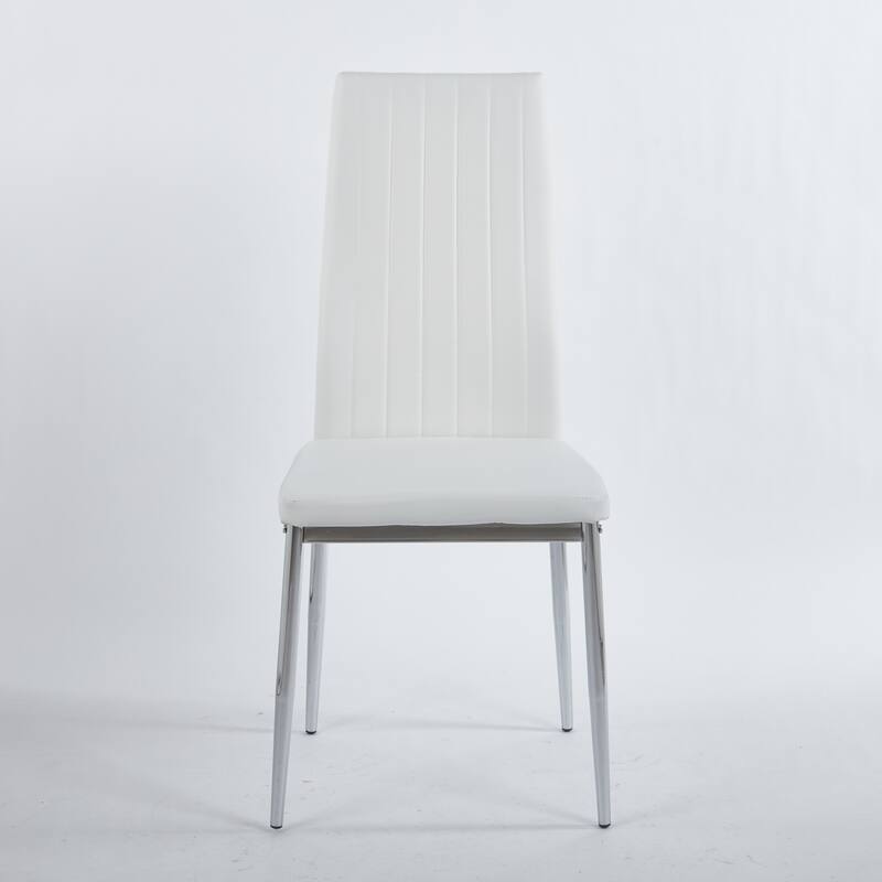 chair set of 4,CHROME COLOR LEG,WHITE SEAT