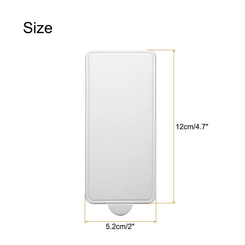 200pcs Mini Cake Boards, Mousse Cake Cardboards Rectangle Cake Bases - Silver Tone - 4.7 x 2 inch