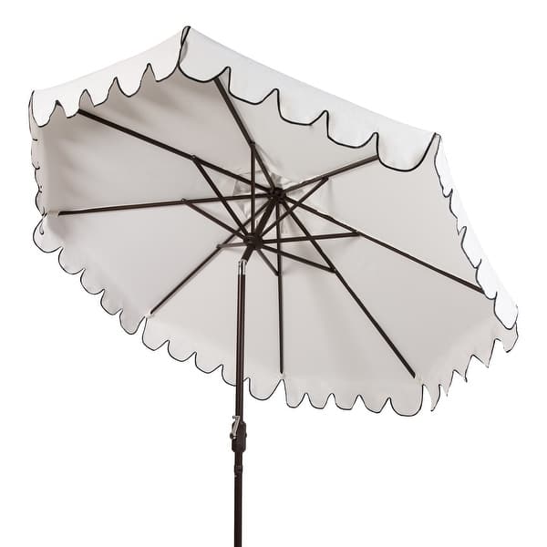 gray and white patio umbrella Modern Outdoor Tilt Olefin fabrics form an opening selection of shade fabrics in our line SAFAVIEH Venice 9ft Round Outdoor