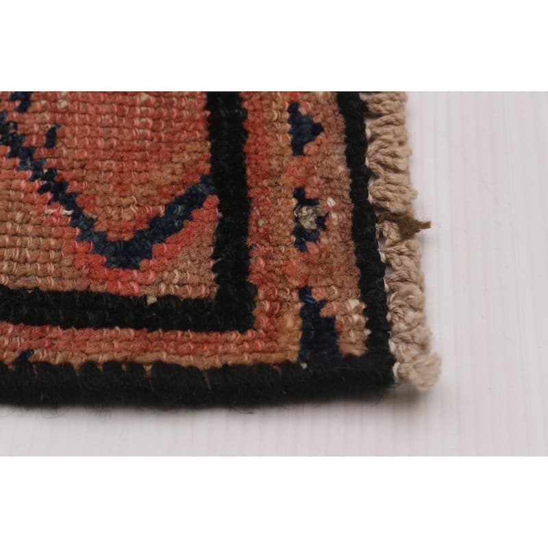 ECARPETGALLERY Hand-knotted Melis Vintage Salmon Wool Rug - 3'9 x 10'2